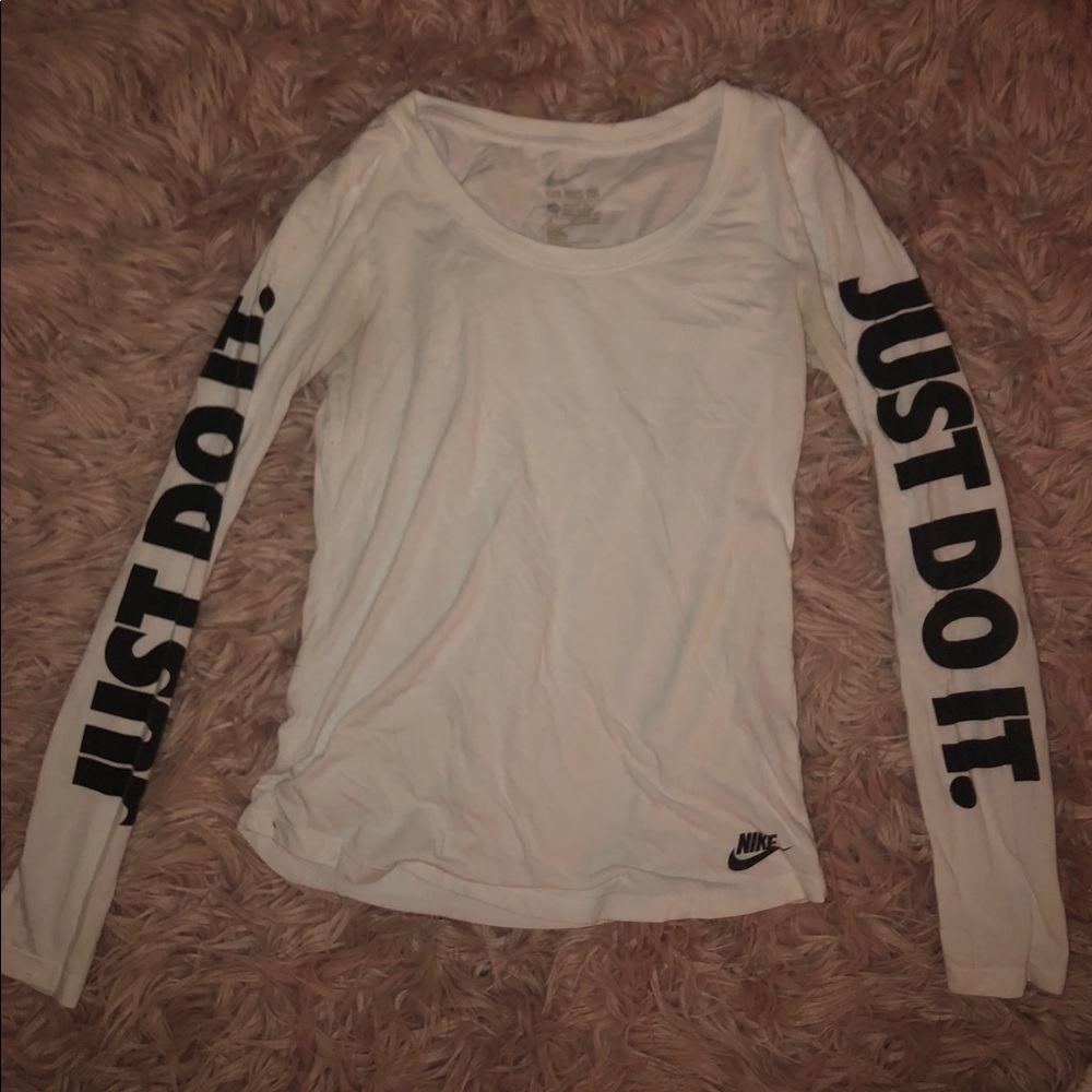 nike just do it white long sleeve